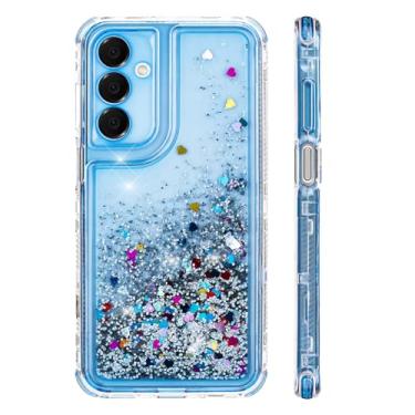 Imagem de Capa de telefone projetada para Galaxy A16 5G com glitter líquido, proteção de nível militar 3 em 1 e design de areia movediça brilhante, transparente antiamarelamento brilhante Samsung Galaxy A16 5G