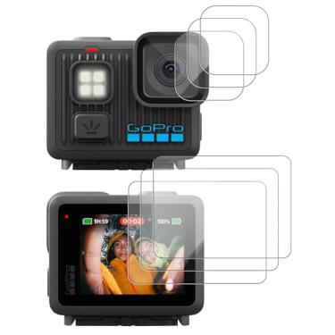 Imagem de Oshmirian Protetor de tela para GoPro Lite Hero – Pacote com 3 películas de vidro temperado para exibição, dureza 9H, antiarranhões, clareza HD, sem bolhas, resistente a impressões digitais