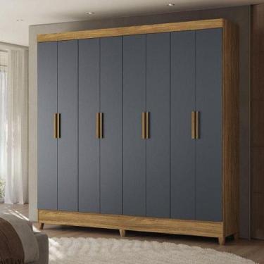 Imagem de Guarda Roupa Casal Ambiente Marajó 8 Portas Freijó Cinza - Moval - MOV