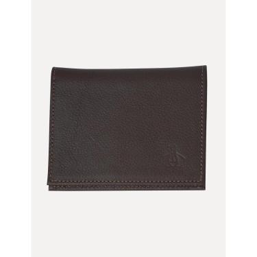 Imagem de Carteira Original Penguin Masculina Couro Mini Vertical Logo Marrom Café-Masculino