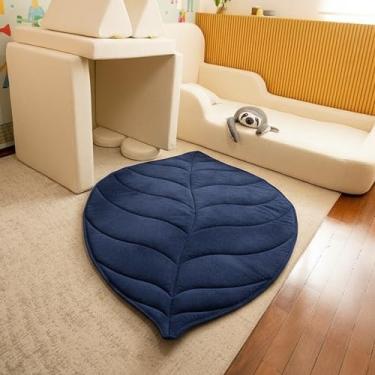 Imagem de Tatame Infantil Formato Folha – Tapete Infantil em Tecido Macio e Acolchoado com Design Moderno - Little Duck (Azul)