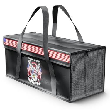 Imagem de BeasTrek Bolsa À Prova De Fogo Para Bateria Lítio Lifepo4 200Ah, Segura Lipo Explosão Grande Capacidade Carregamento E Armazenamento, Compatível Com Litime Renogy (21,9 * 9 9,4 Pol.)