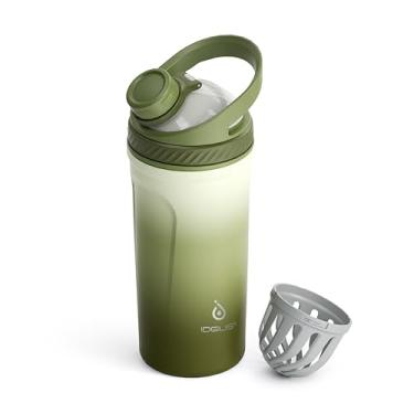 Imagem de Ideus Coqueteleira de proteína de 710 ml com isolamento térmico de aço inoxidável com bola Tritan silenciosa, coqueteleira, portátil, pré-treino, para shakes de proteína, smoothies, coquetéis
