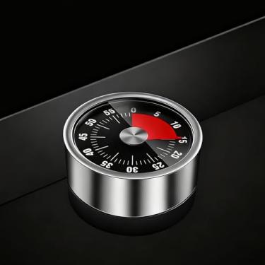 Imagem de Temporizador magnético de 60 minutos - Ferramenta de lembrete de temporizador mecânico de cozinha para assar, cozinhar a vapor, bronzeamento e aprendizagem