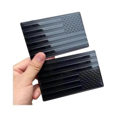 Imagem de Emblema Adesivo De Alumínio Da Bandeira Americana Para Carro E Moto, 2