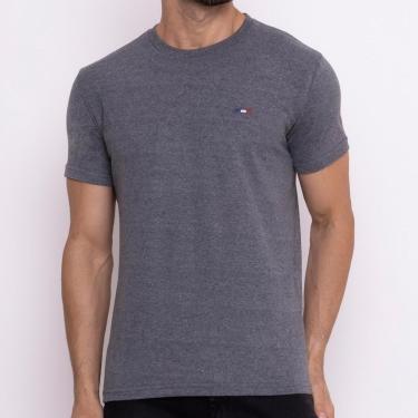 Imagem de Camisetas FMF Básicas Masculina Industrie em Algodão Premium Bordado França Chumbo-Masculino