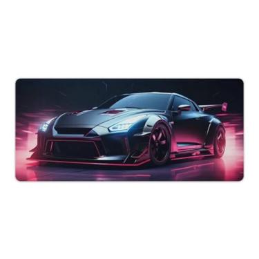 Imagem de Neon JDM Car R35 Cool Desk Table Pad Mouse Pad Antiderrapante Grande Material de Escritório Tapete de Mesa de Borracha Impermeável Tapete de Escrita para Escritório Jogo Casa 40 x 90 cm