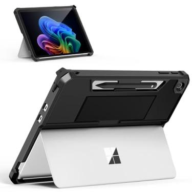 Imagem de MoKo Capa para Microsoft Surface Pro 12 polegadas lançado em 2025, capa protetora robusta multifuncional com suporte de caneta traseira e alça de mão, compatível com teclado tipo capa, preta