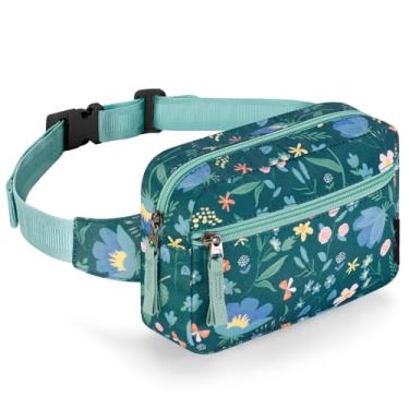 Imagem de Choco Mocha Pochete infantil para meninas - de 6 a 12 anos - bolsa de cinto, Floral verde, Normal