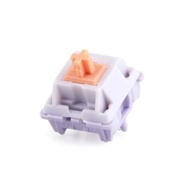 Imagem de EPOMAKER Wisteria Tactile Mechanical Keyboard Switches Set, 5 Pin Factory Lubed 100 Pieces Switch, with POM PTFE Stem, 20.4mm Spring, Compatible with MX Keycaps for Gaming Keyboard DIY