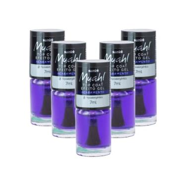 Imagem de Kit Esmaltes Muah! Top Coat Efeito Gel (5 itens)