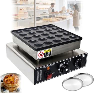 Imagem de MáQuina Comercial De Mini Panquecas Holandesas Com 25 OrifíCios, DiâMetro De 40 Mm, Controle De Temperatura AjustáVel De 50 A 300 °C, Ideal Para Cozinha DoméStica E Restaurantes