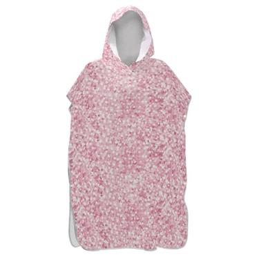 Imagem de TSENQUE Poncho de surfe Bokeh rosa macio para trocador de roupas de banho para adultos, ponchos de praia reutilizáveis para homens, toalhas de banho com capuz