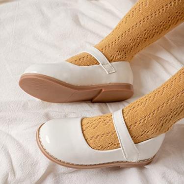Imagem de Sapatilhas Mary Jane para meninas pequenas, sapatos sociais macios de princesa com laço para festa de casamento, uniforme escolar, caminhada casual, Natal e batismo, 01 Branco, 13 Little Kid