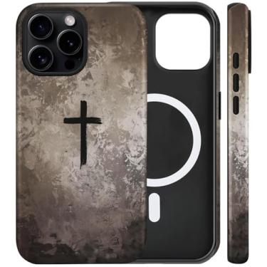 Imagem de flewfun Capa magnética para iPhone 16 Pro Max, capa de telefone camuflada cristã, à prova de choque, fina, macia de TPU e policarbonato rígido, capas protetoras compatíveis com MagSafe para meninos