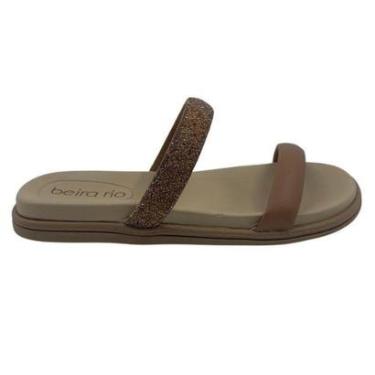 Imagem de Tamanco Papete com Strass Beira Rio Nude 8488122 - Camel 42-Feminino
