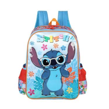 Imagem de Mochila de Costas Luxcel Stitch Azul Floral