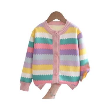 Imagem de Jaqueta De Suéter Tricotada Estilosa E Acolchoada Para Meninas, Top In