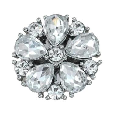 Imagem de Abotoaduras Redondas De Luxo Femininas Com Strass E Pérolas, 2 Peças, 