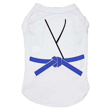 Imagem de Petitebella Camisa de judô karatê Taekwondo Jersey Puppy Dog (branca/azul, PP)
