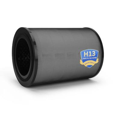 Imagem de Pacote com 2 filtros de substituição DR-HPA009 compatíveis com purificador de ar Dreo Macro Max S, filtragem de 3 estágios de carbono ativado HEPA verdadeiro H13