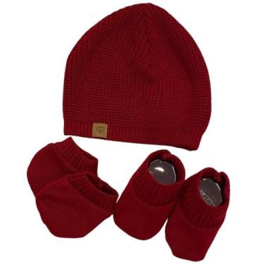 Imagem de Kit bebê tricô touca luva e sapatinho - kit maternidade - Fofinhos, Ve