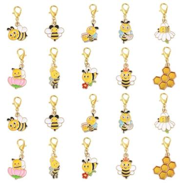 Imagem de MakemadeDIY 36 pingentes de esmalte de abelha, 9 estilos, abelha, mel, mola, cores mistas, pingentes pendentes com fechos de garra de lagosta para colares, pulseiras, brincos, joias, bolsas