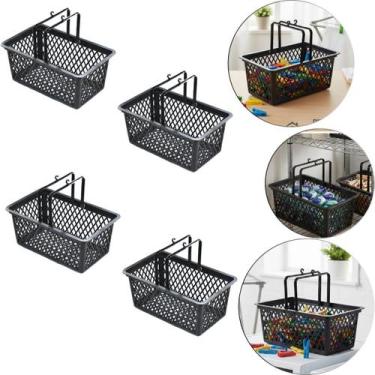 Imagem de Kit 4 Cesto Para Pregadores e Prendedores de Roupa Cor Preto 4 Lts - A