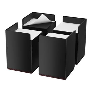 Imagem de ZDDLOINP Elevadores de cama 10 cm resistentes, pacote com 4 peças de elevação de móveis de metal, elevadores de cama de dormitório para cama, mesa, sofá, sofá, mesa, suporte de armário de até 2,268 kg