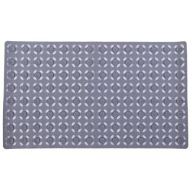 Imagem de Dioche Tapete de Banho Antiderrapante TPE Macio Nos Pés Tapete de Chuveiro Com Ventosas Furos de Drenagem para Banheiro Cozinha Cinza 15,7x27,6in