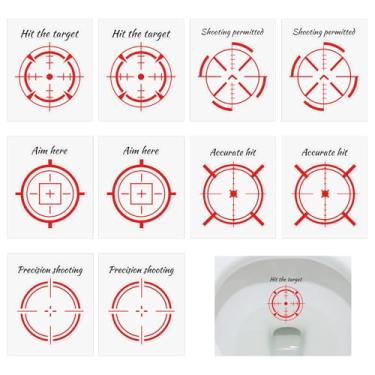 Imagem de 10 Peças Adesivos de Alvo para Vaso Sanitário, à Prova d'Água Duráveis Adesivos para Treinamento de Desfralde Alvo Mira for Vaso Sanitário Meninos Banheiro Mictório e Lavabo