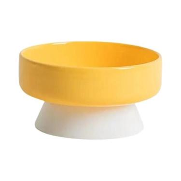 Imagem de Tigela De Cerâmica Protetora Para Gatos Com Boca Oblíqua Para Comida E