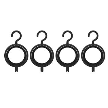 Imagem de Cryfokt Cabides de Peruca Dobráveis ​​que Economizam Espaço, Multifuncionais para Perucas Curtas e Longas, 4 Peças, Preto ABS