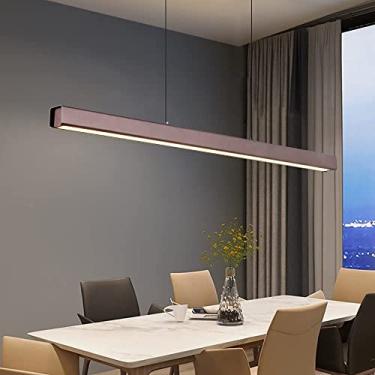 Imagem de Luminária pendente LED para mesa de jantar, com intensidade regulável e altura ajustável. Luminária pendente/de teto moderna para escritório, sala de jantar, sala de estudos, sala de estar,