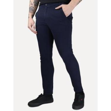 Imagem de Calça Aramis Masculina Chino Sarja Classica Button Azul Marinho-Masculino