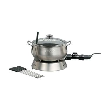 Imagem de Panela Elétrica para Fondue Cuisinart 1000W em Aço Escovado Com acessórios 8 Garfos Elétrica 220V