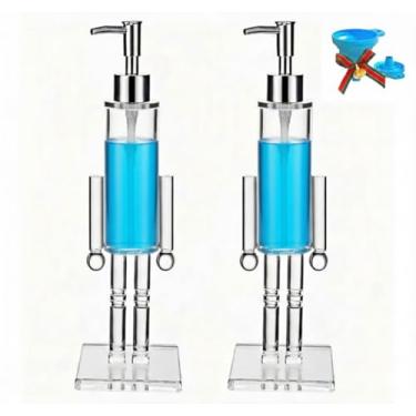 Imagem de Saboneteira quebra-nozes, dispensador de sabão de mão acrílico transparente, saboneteira decorativa e acessório doméstico adequado para cozinha e banheiro - palavra-chave (2 peças)