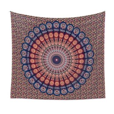 Imagem de 1 PCS Tapete com Padrão de Flor Mandala Boêmio Decoração para Casa Tucho Suspensão Fundo da Sala Tecido Poliéster