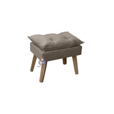 Imagem de Puff Banqueta Decorativa Glamour Capuccino Com Pés Quadrado - SMF Deco