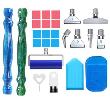 Imagem de Hailivike 17 peças de ferramentas de caneta de arte de diamante rosqueado, caneta de pintura de diamante Via Láctea atualizada, ferramenta de rolo de arte de diamante para artesanato DIY (conjunto de