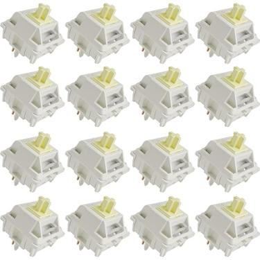 Imagem de Para interruptores de teclado Gateron Cream, interruptores táteis de 5 pinos pré-lubrificados com haste guia de luz/todos os pom/pino aprimorado para teclado mecânico MX para jogos (108 peças)