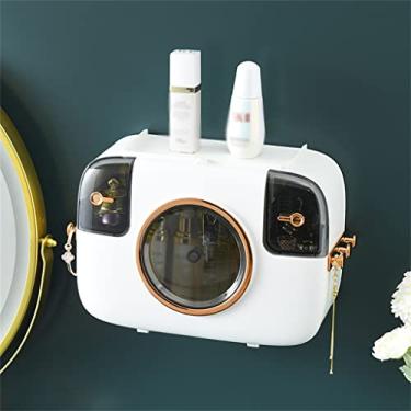 Imagem de Caixa de toalha de papel perfurada montada na parede para casa de banho gaveta de papel higiênico multifuncional caixa de toalha de papel (cor: Argento, Tamanho: 34 * 22 * 14 cm) (D 34 * 22 * 14 cm