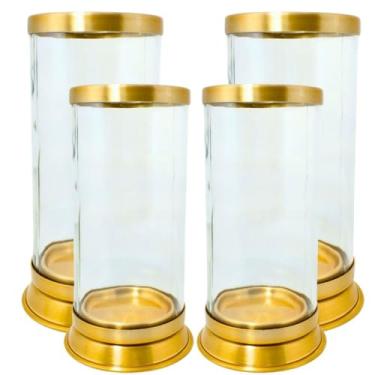 Imagem de Porta Velas 7 Dias Dourado com Vidro Antichamas – Castiçal e Suporte Seguro para Oratório(04)