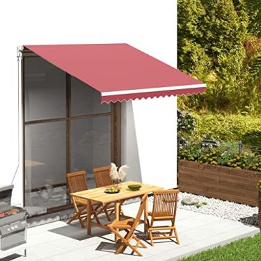 Imagem de Toldos de jardim, dossel de gazebo, toldo de pátio, dossel, anti-UV, tecido de substituição para toldo amarelo e laranja 9,8'8'x8.2' (vermelho 279.9 cm x 245.1 cm (C x L))