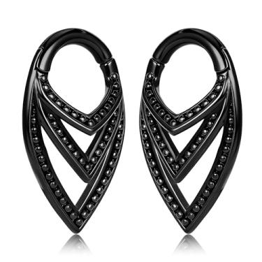 Imagem de Maxbott 2 peças de ganchos de orelha de elos de corrente para alargadores de ouvido esticados 2G 0G calibres expansores de aço inoxidável brincos piercing feminino masculino joias modernas, 5mm, Aço