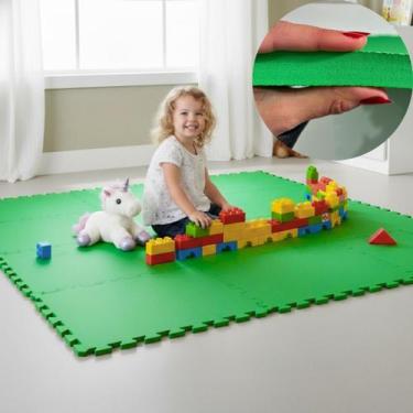 Imagem de Kit 4 Placas Tapete Tatame EVA 50x50cm 20mm 8 Bordas Emborrachado Exer