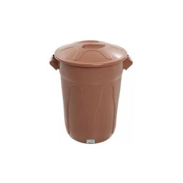 Imagem de Lixeira Redonda 100 Litros Tipo Balde Marrom - jsn