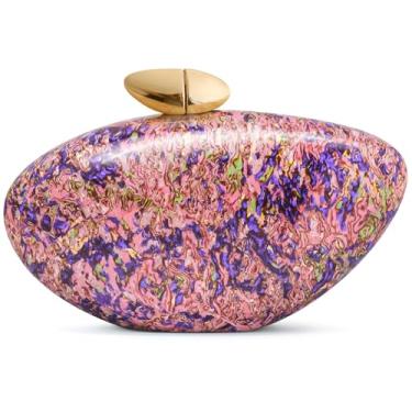 Imagem de NEWROGENG Bolsa clutch de acrílico para mulheres, bolsa noturna de mármore com fecho magnético para festa de casamento, Mármore magic