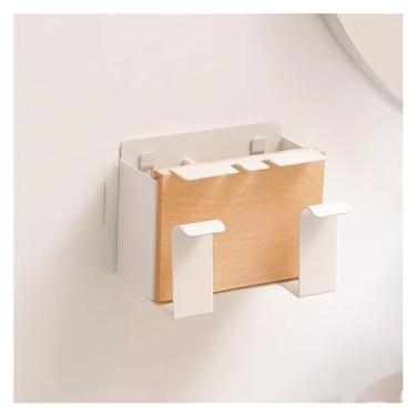 Imagem de Suporte de escova de dentes aviação alumínio suporte de escova de dentes montado na parede suporte de pasta de dente suspenso de madeira maciça caixa de armazenamento multifuncional rack de