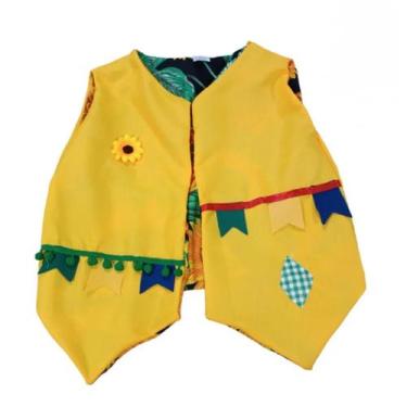 Imagem de Colete Infantil Junino Dupla Face - Festa Junina Cor:Amarelo - Genéric